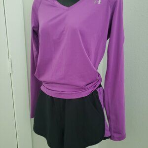 (EUC) Under Armour Heat Gear Ladies Shorts & Long Sleeve shirt (Size Medium)